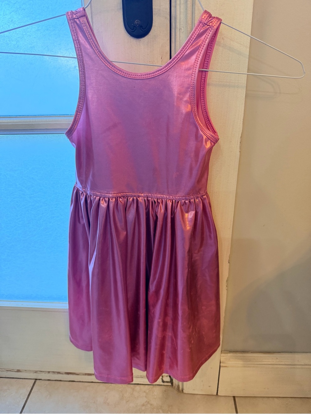 Pink Chicken Metallic Pink Sleeveless Gathered Dress, size 5